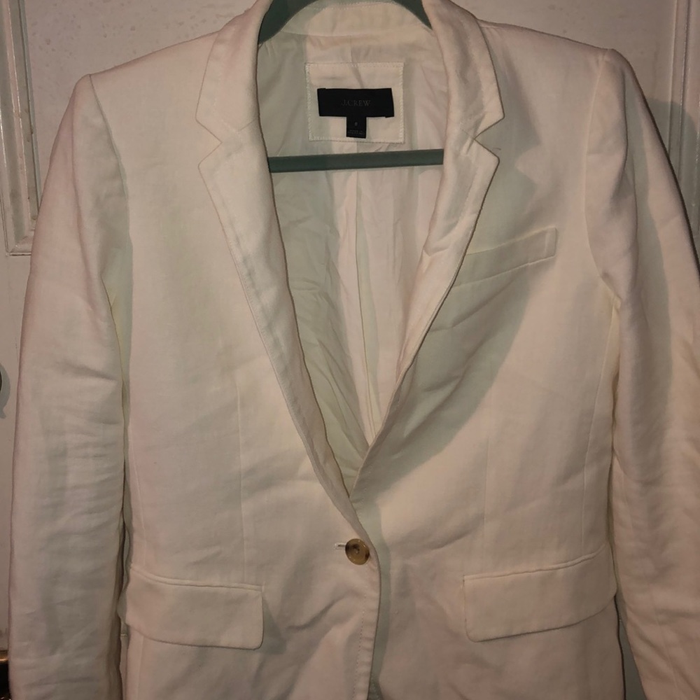 jCrew Regent Blazer white linen